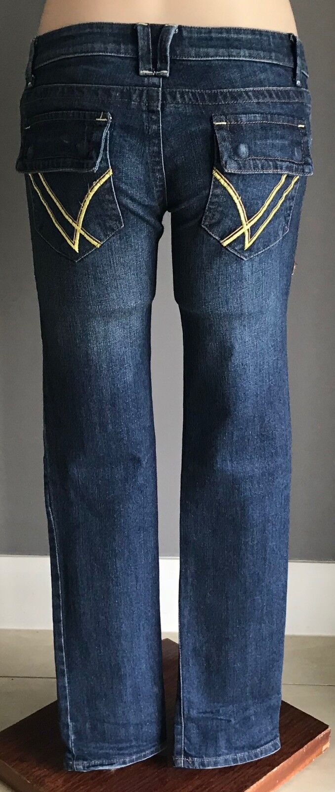 Size 10 Jeans MODELO Low Rise Hipster Blue Denim Straight Leg Vintage