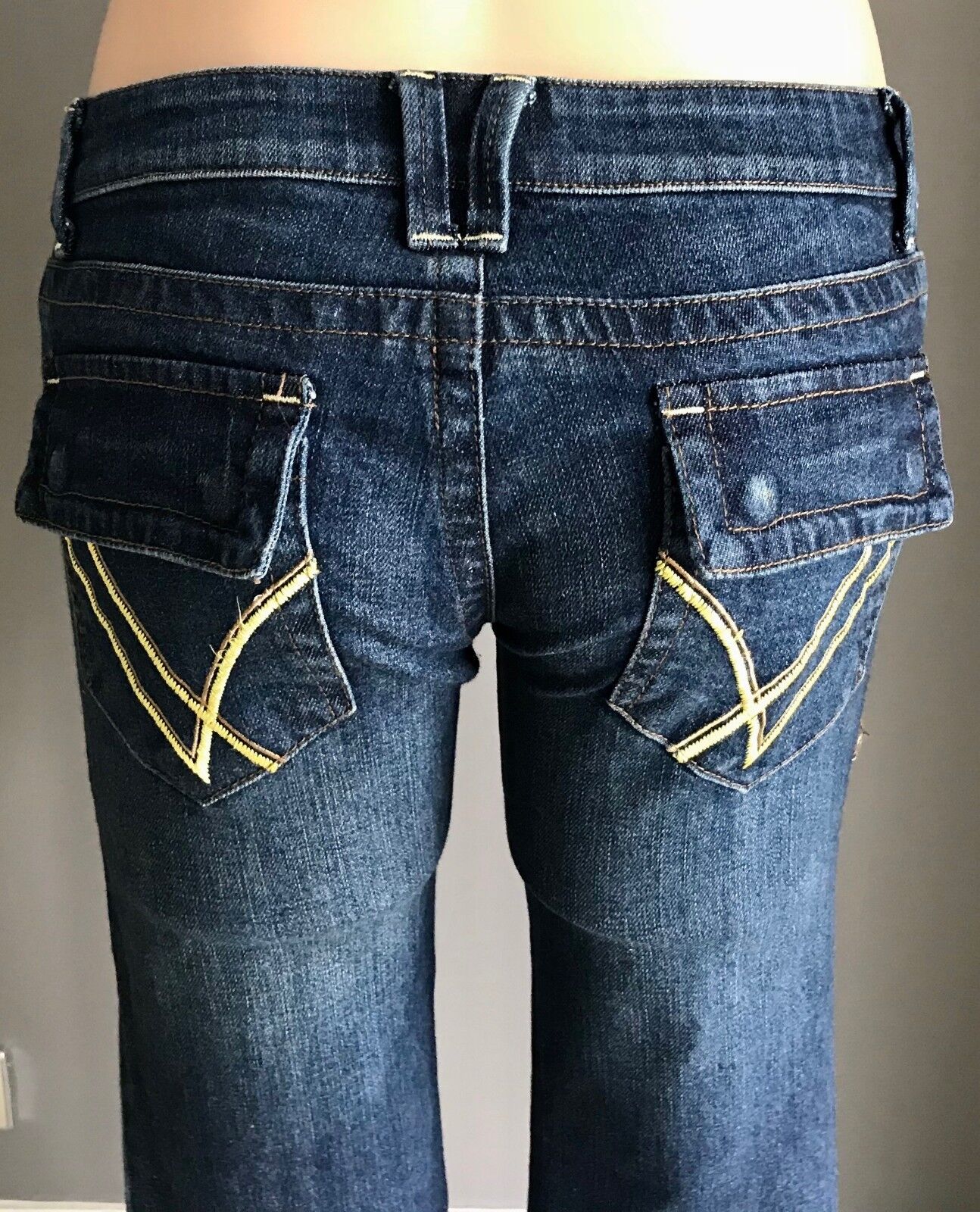 Size 10 Jeans MODELO Low Rise Hipster Blue Denim Straight Leg Vintage