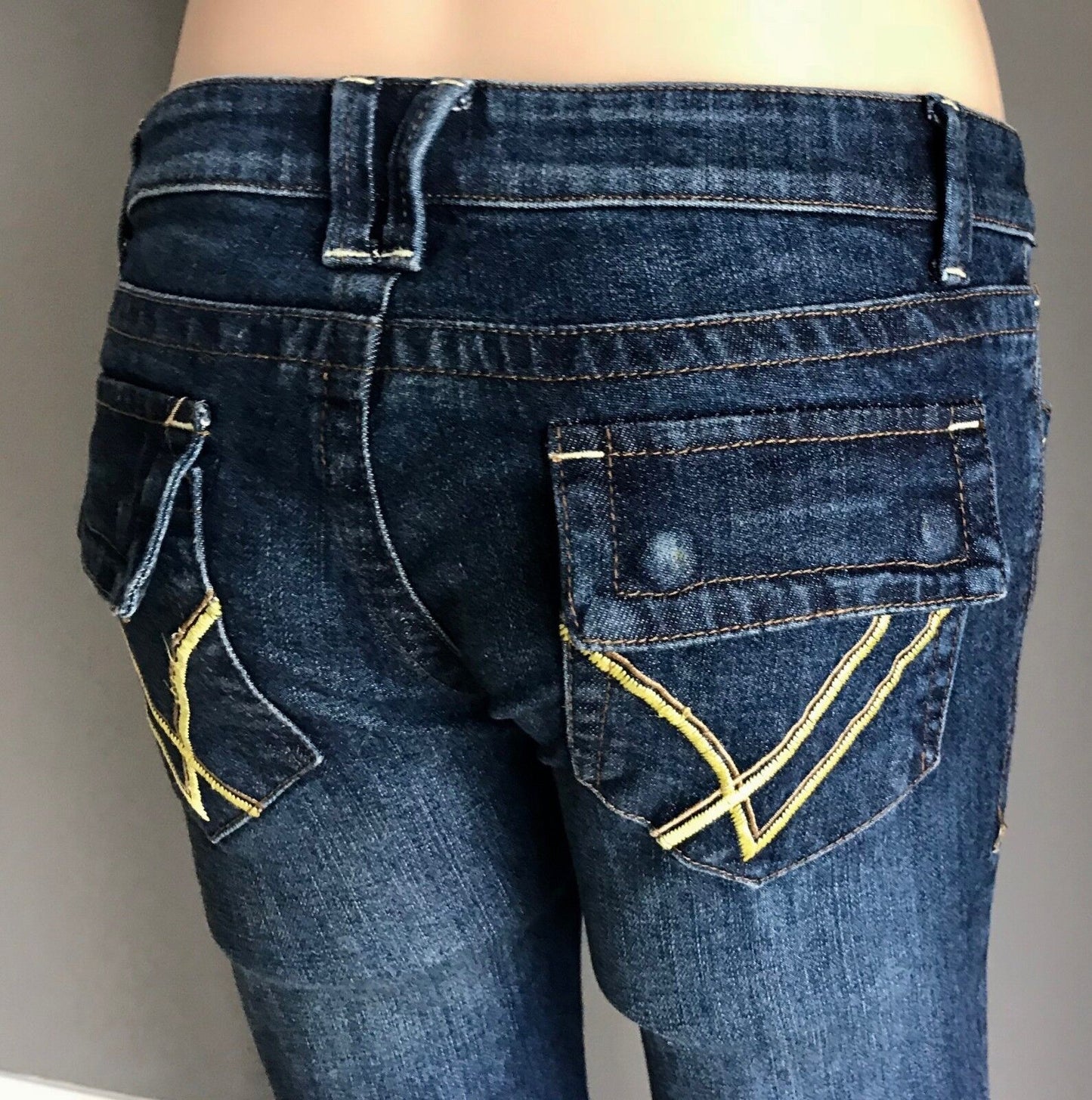 Size 10 Jeans MODELO Low Rise Hipster Blue Denim Straight Leg Vintage