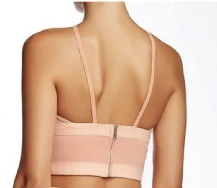 BEC + BRIDGE "Pandora's" Apricot Stretch Bandage CROP TOP ONLY Size 12 NEW