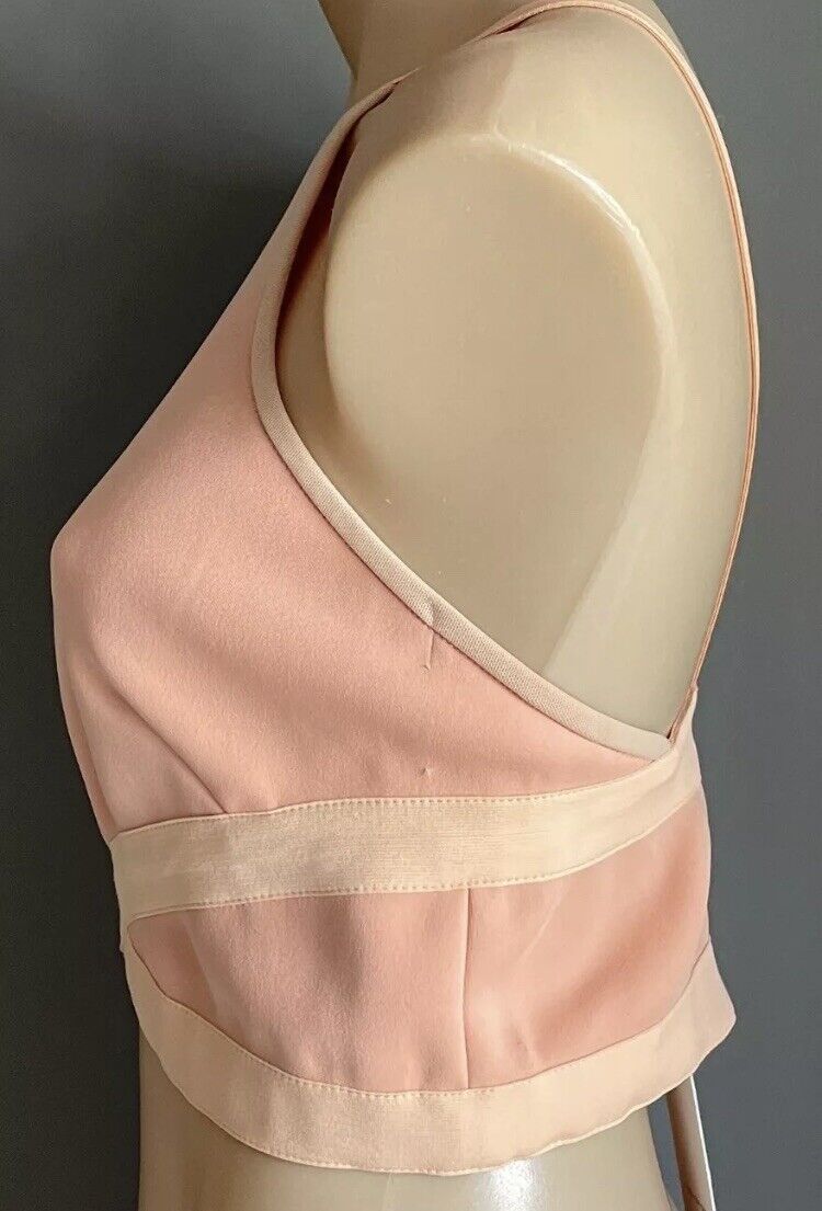 BEC + BRIDGE "Pandora's" Apricot Stretch Bandage CROP TOP ONLY Size 12 NEW