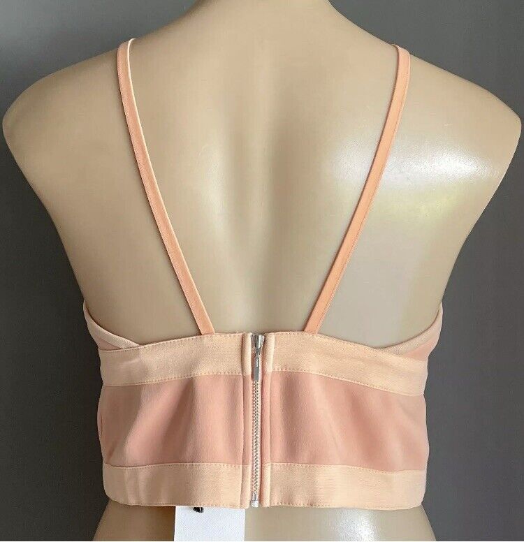BEC + BRIDGE "Pandora's" Apricot Stretch Bandage CROP TOP ONLY Size 12 NEW