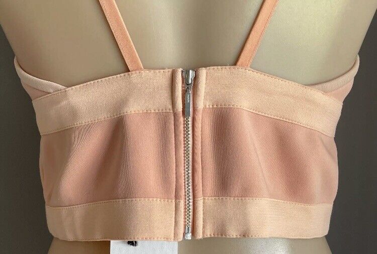 BEC + BRIDGE "Pandora's" Apricot Stretch Bandage CROP TOP ONLY Size 12 NEW