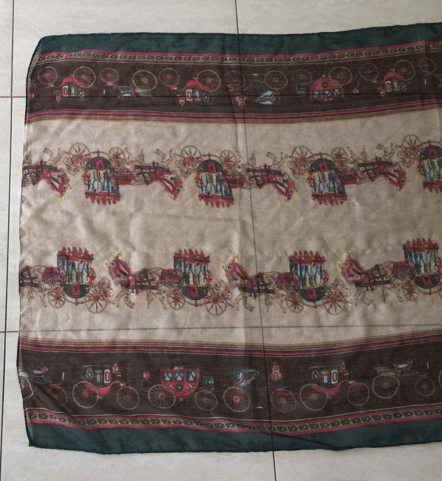 NECK WRAP SCARF Colourful "Horse & Carriage" Print Wrap Shawl Rectangle