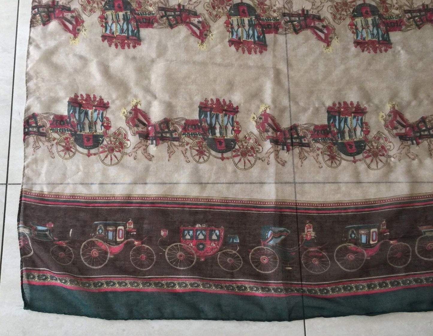 NECK WRAP SCARF Colourful "Horse & Carriage" Print Wrap Shawl Rectangle