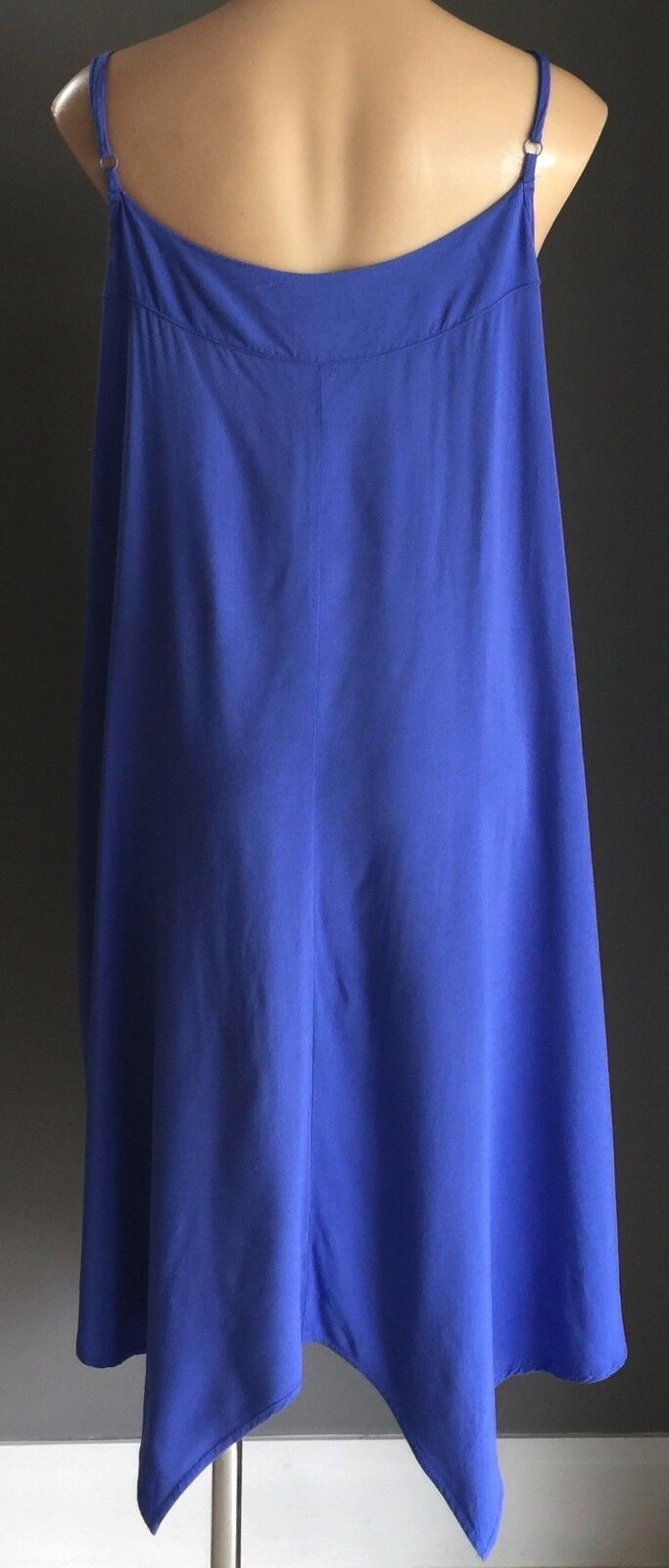 CROSSROADS Dress Cornflower Blue Sleeveless Handkerchief Size 16 Gorgeous