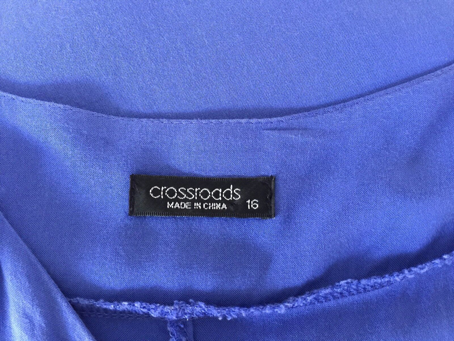 CROSSROADS Dress Cornflower Blue Sleeveless Handkerchief Size 16 Gorgeous