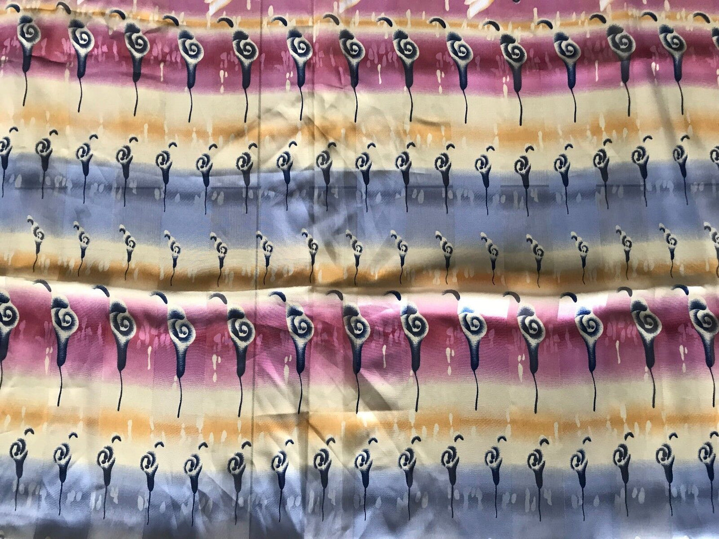 Square Neck SCARF Blue Pink Yellow Floral Multicolour Stripe Shawl Neckerchief