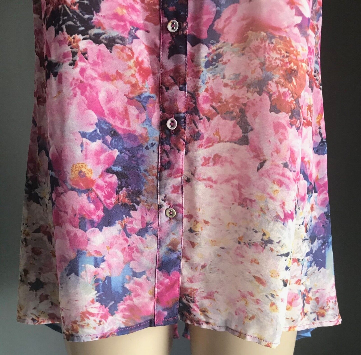 T by BETTINA LIANO Top Multi Colour Floral Print Sleeveless Blouse Size 8 10 NEW