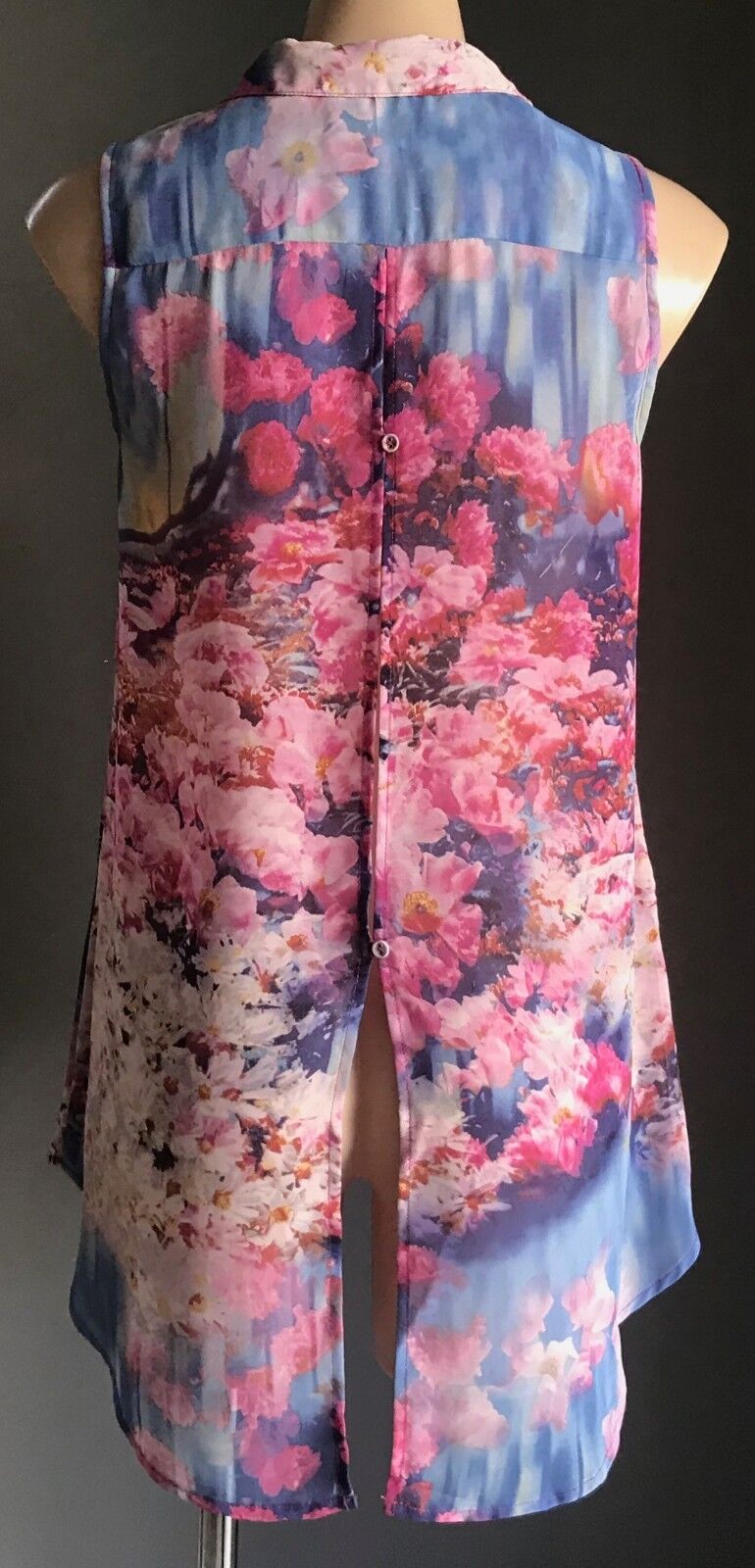 T by BETTINA LIANO Top Multi Colour Floral Print Sleeveless Blouse Size 8 10 NEW