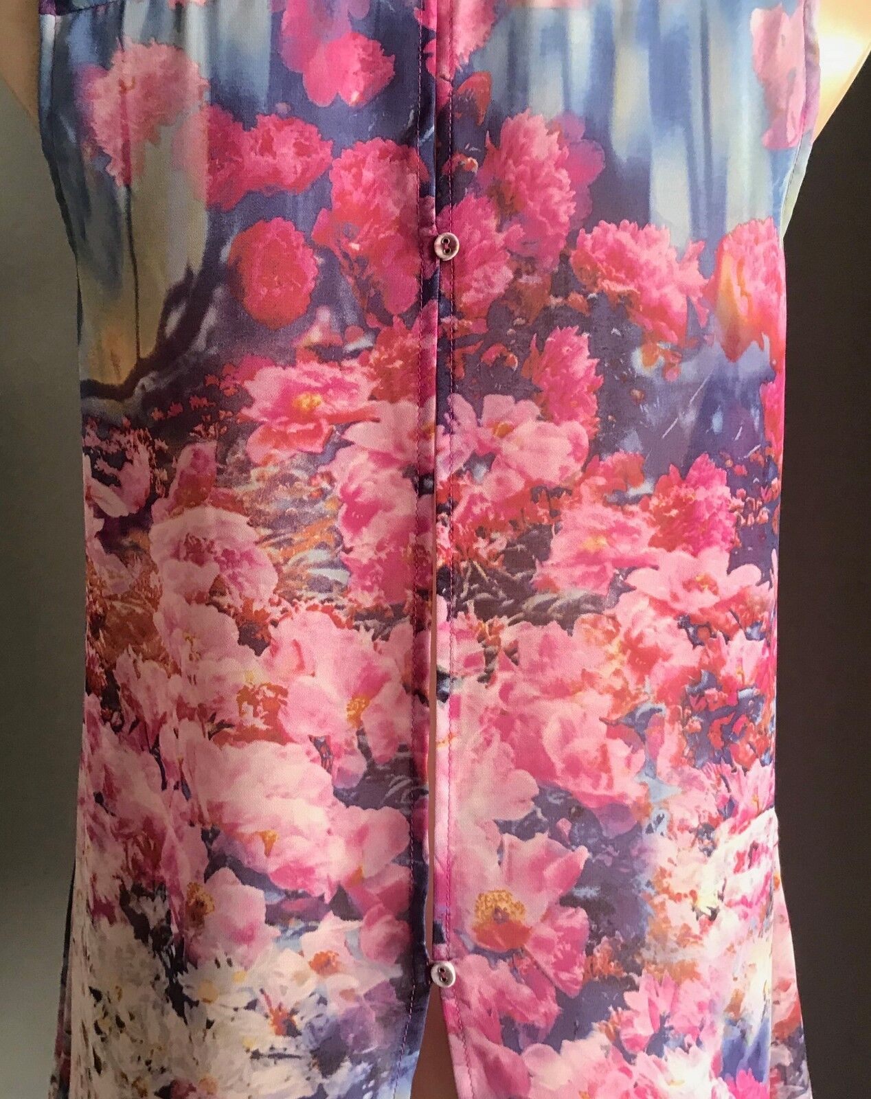 T by BETTINA LIANO Top Multi Colour Floral Print Sleeveless Blouse Size 8 10 NEW