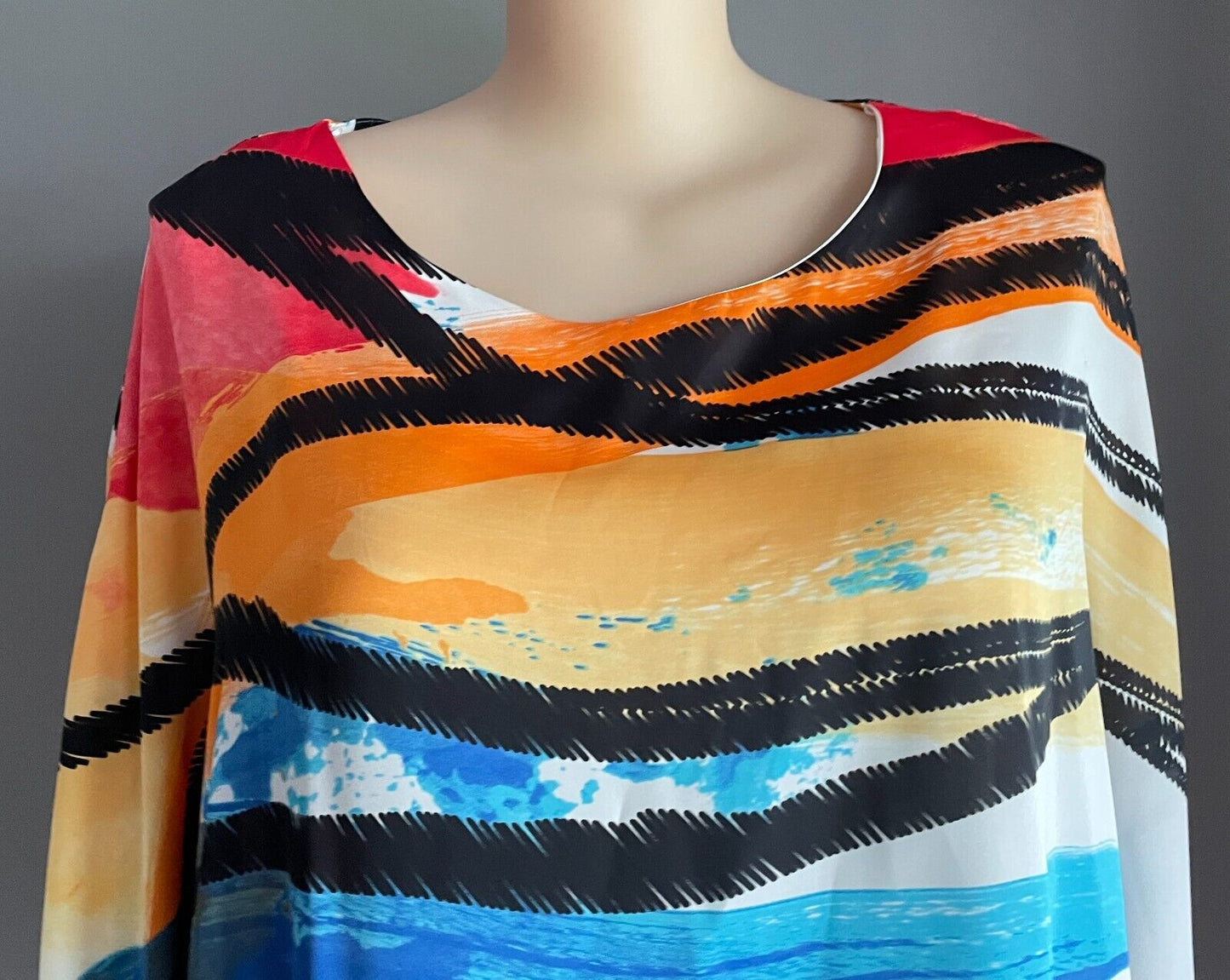 MA PETITE FIANCEE Paris Bright Silky Dolman Elastic Sleeve Cuff Blouse Sz 16 20