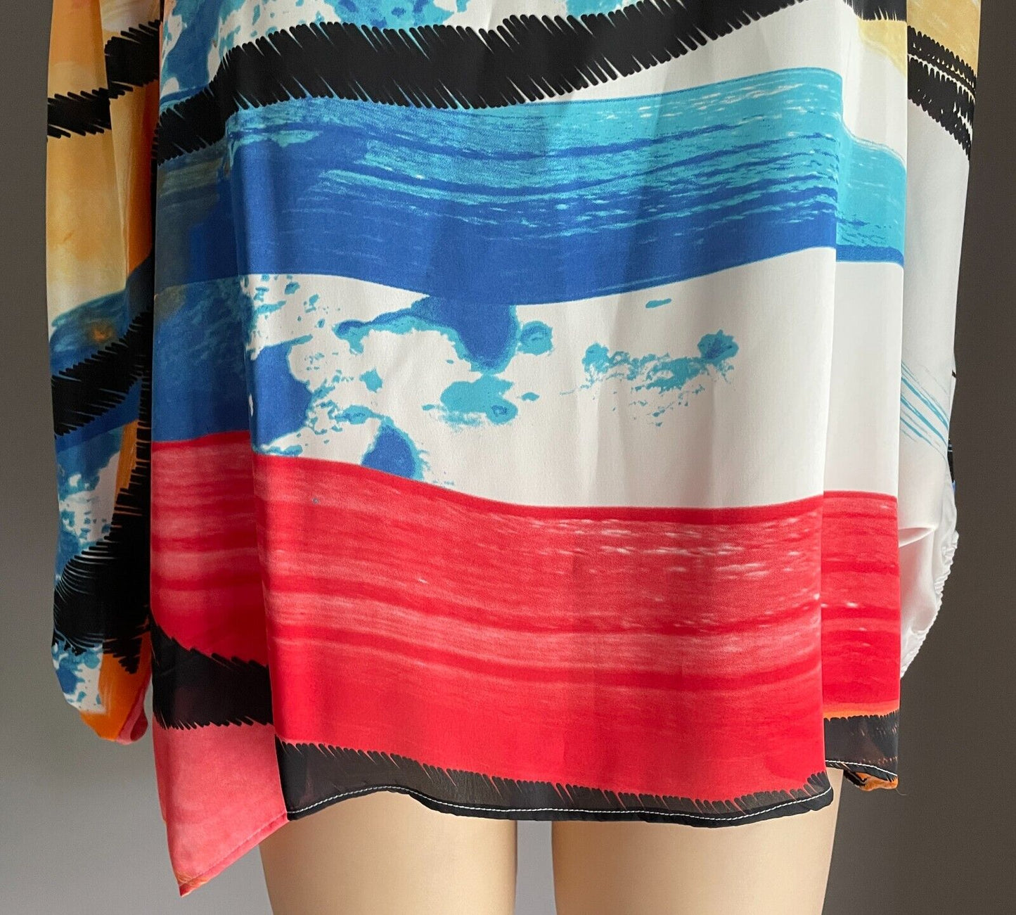 MA PETITE FIANCEE Paris Bright Silky Dolman Elastic Sleeve Cuff Blouse Sz 16 20