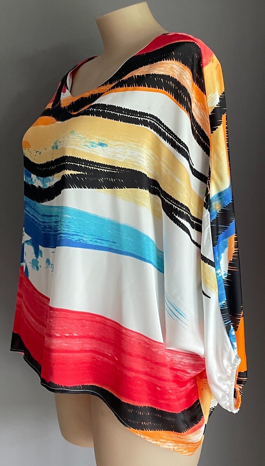 MA PETITE FIANCEE Paris Bright Silky Dolman Elastic Sleeve Cuff Blouse Sz 16 20