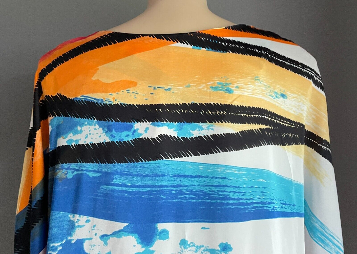 MA PETITE FIANCEE Paris Bright Silky Dolman Elastic Sleeve Cuff Blouse Sz 16 20