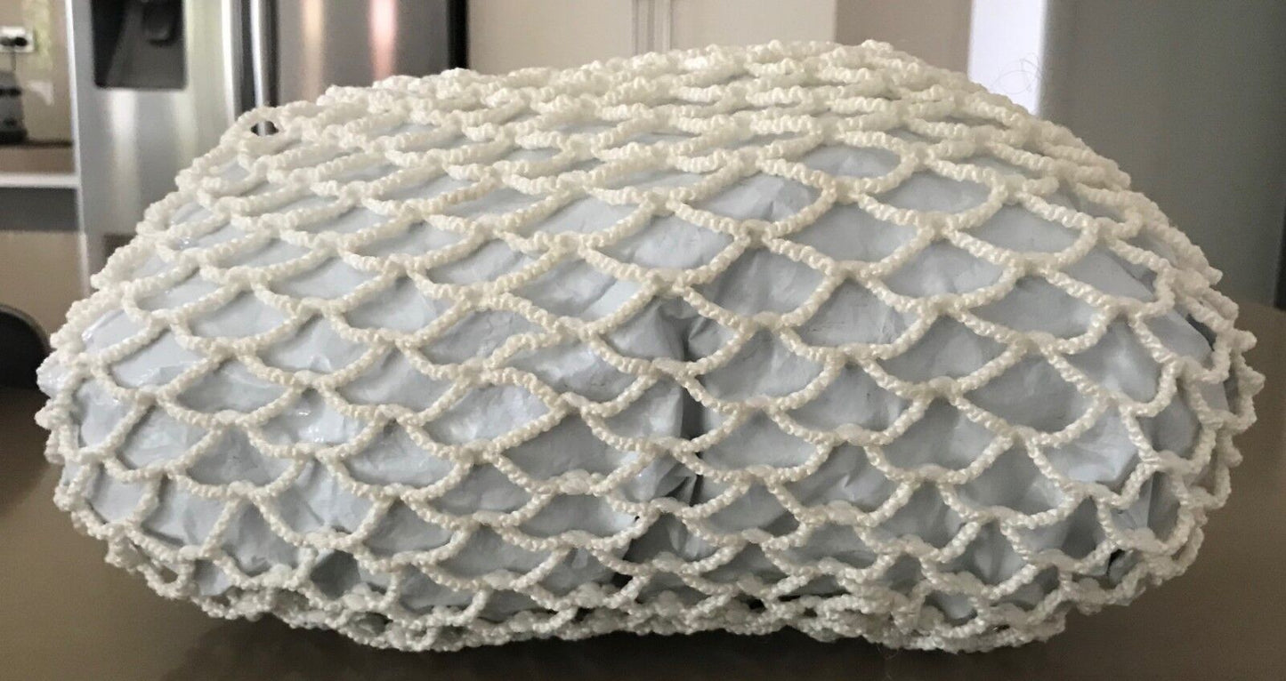Vintage Striing SHOPPING BAG Cream White Rope Open Mesh Tote Macrame Crochet