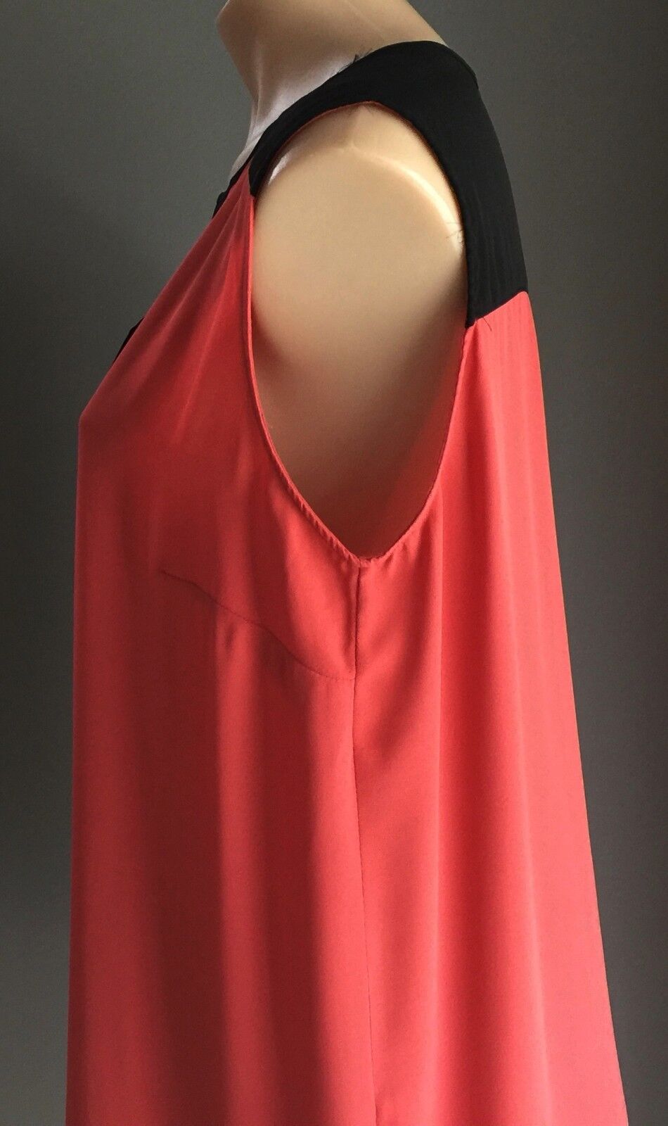CROSSROADS Top Sleeveless Blouse Rust Red Orange & Black Trim Ladies Size 14