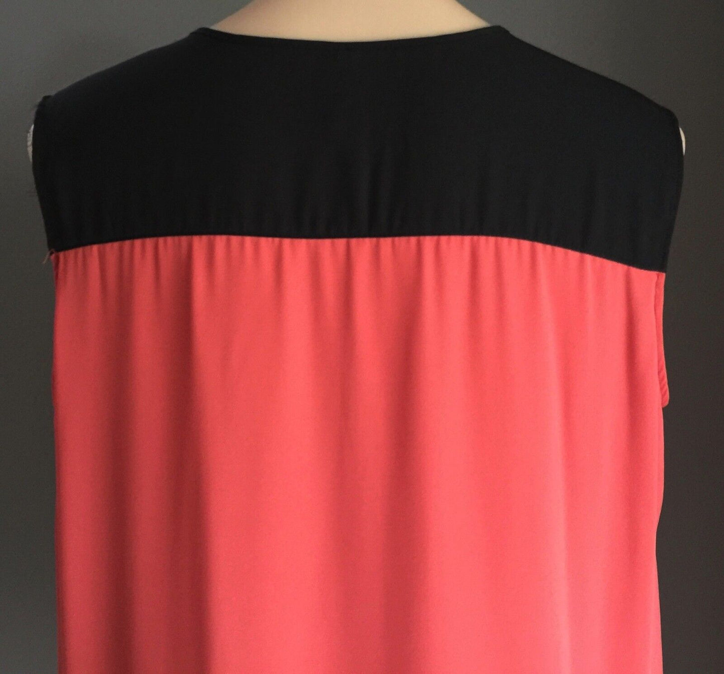 CROSSROADS Top Sleeveless Blouse Rust Red Orange & Black Trim Ladies Size 14