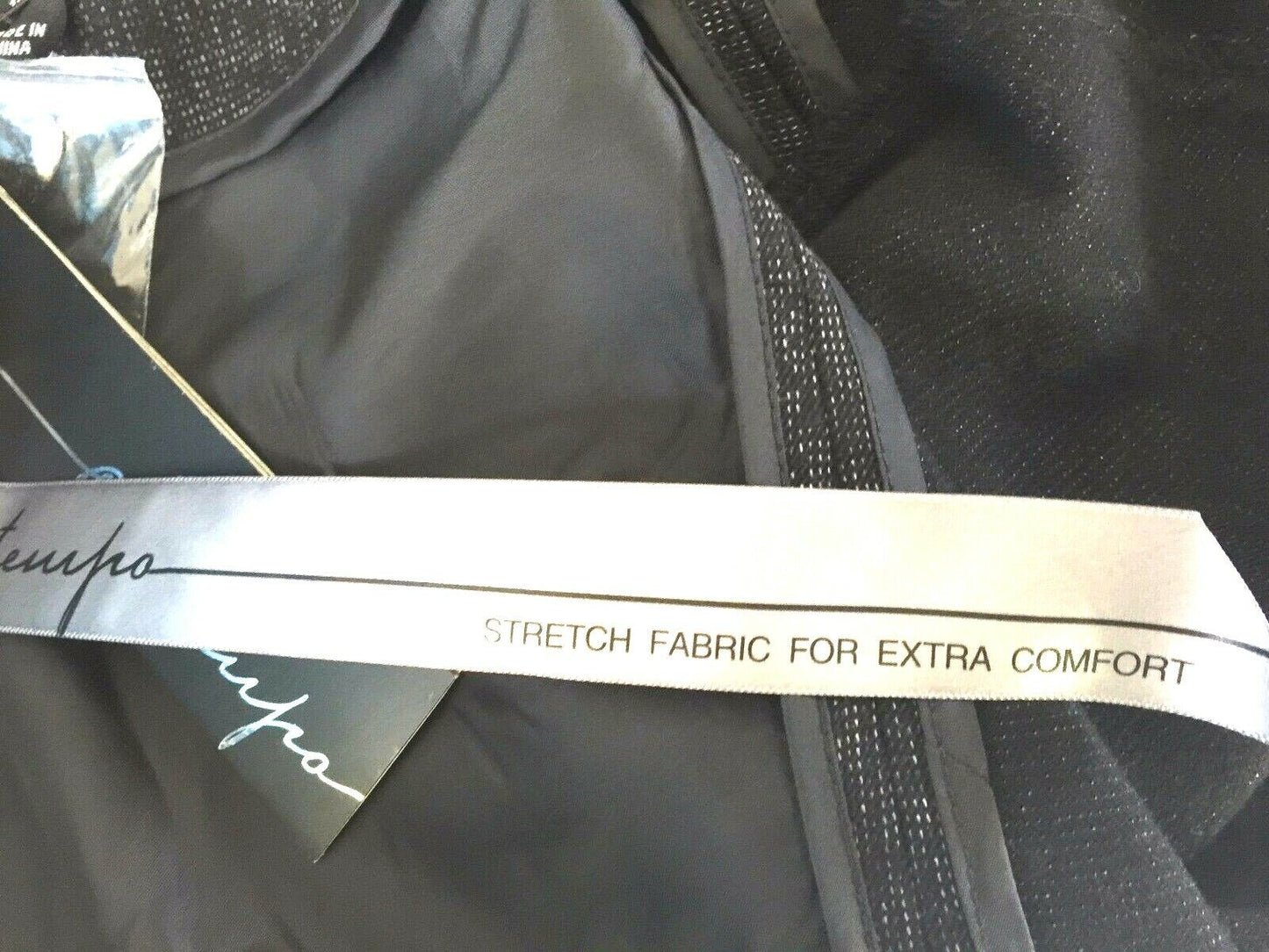 CONTEMPO Jacket Black & Grey Flecked  3/4 Trumpet Sleeve Stretch Size 10 NEW