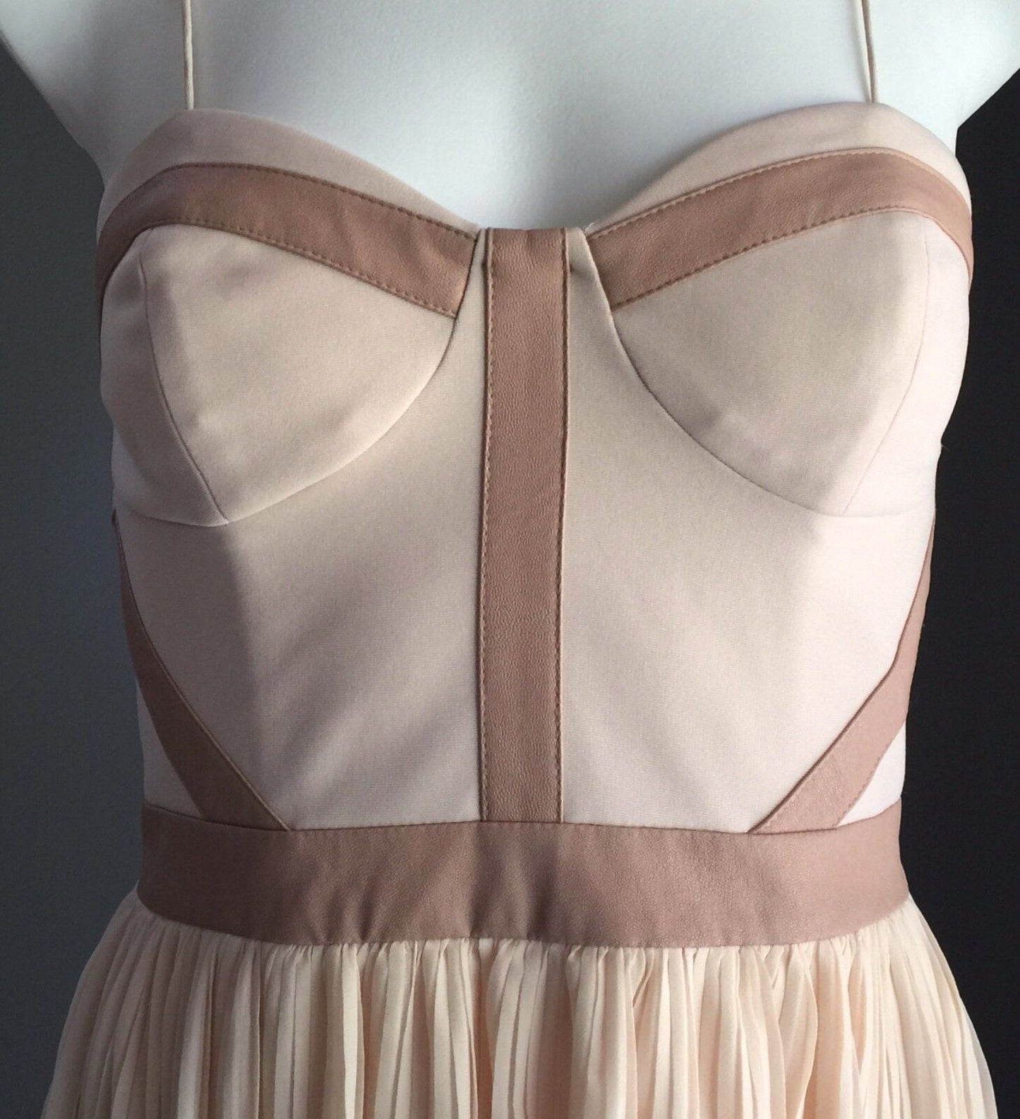 KUKU "That Precious Dress" Blush Pink Sleeveless Corset Bodice Dip Hem Sz  8 NEW
