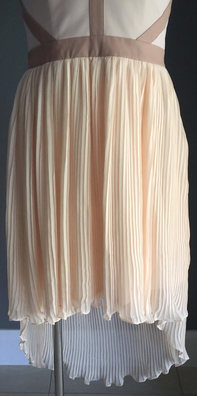 KUKU "That Precious Dress" Blush Pink Sleeveless Corset Bodice Dip Hem Sz  8 NEW