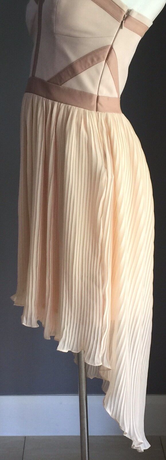KUKU "That Precious Dress" Blush Pink Sleeveless Corset Bodice Dip Hem Sz  8 NEW