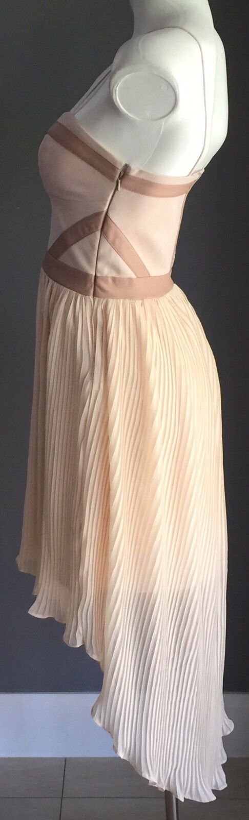 KUKU "That Precious Dress" Blush Pink Sleeveless Corset Bodice Dip Hem Sz  8 NEW