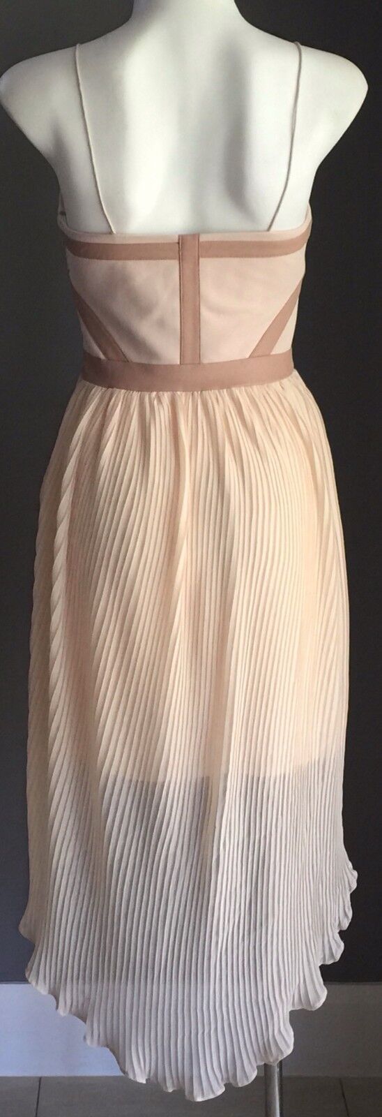 KUKU "That Precious Dress" Blush Pink Sleeveless Corset Bodice Dip Hem Sz  8 NEW