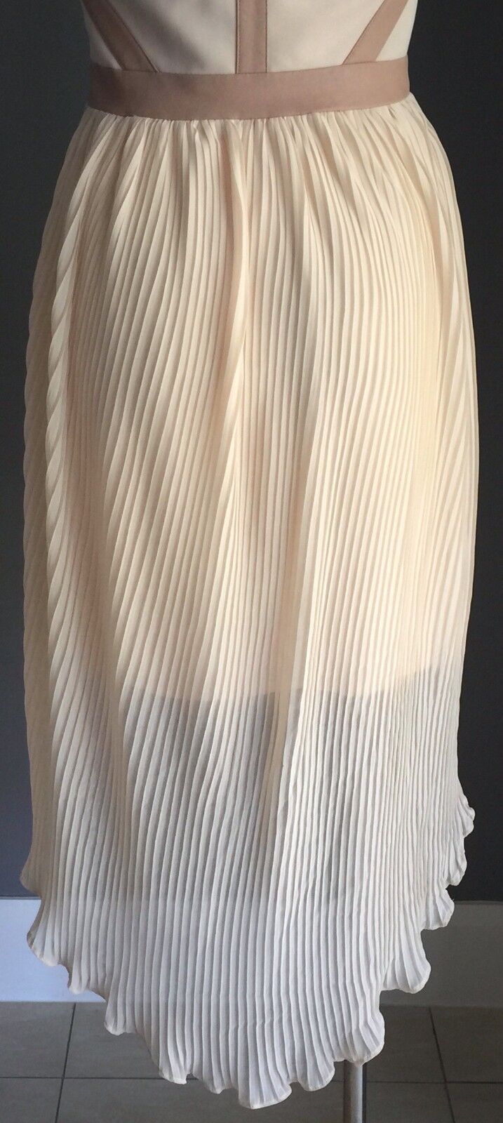 KUKU "That Precious Dress" Blush Pink Sleeveless Corset Bodice Dip Hem Sz  8 NEW