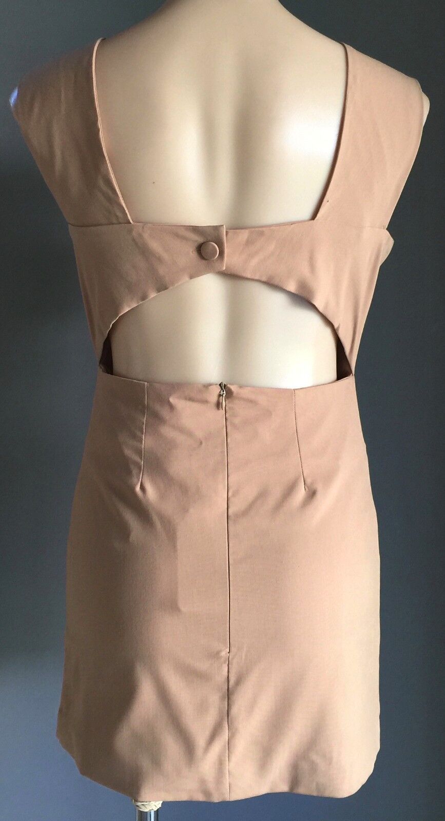 MIKA & GALA Bodycon Mini Dress Sassy Tan & Ivory Sleeveless Stretch Size 12 NEW