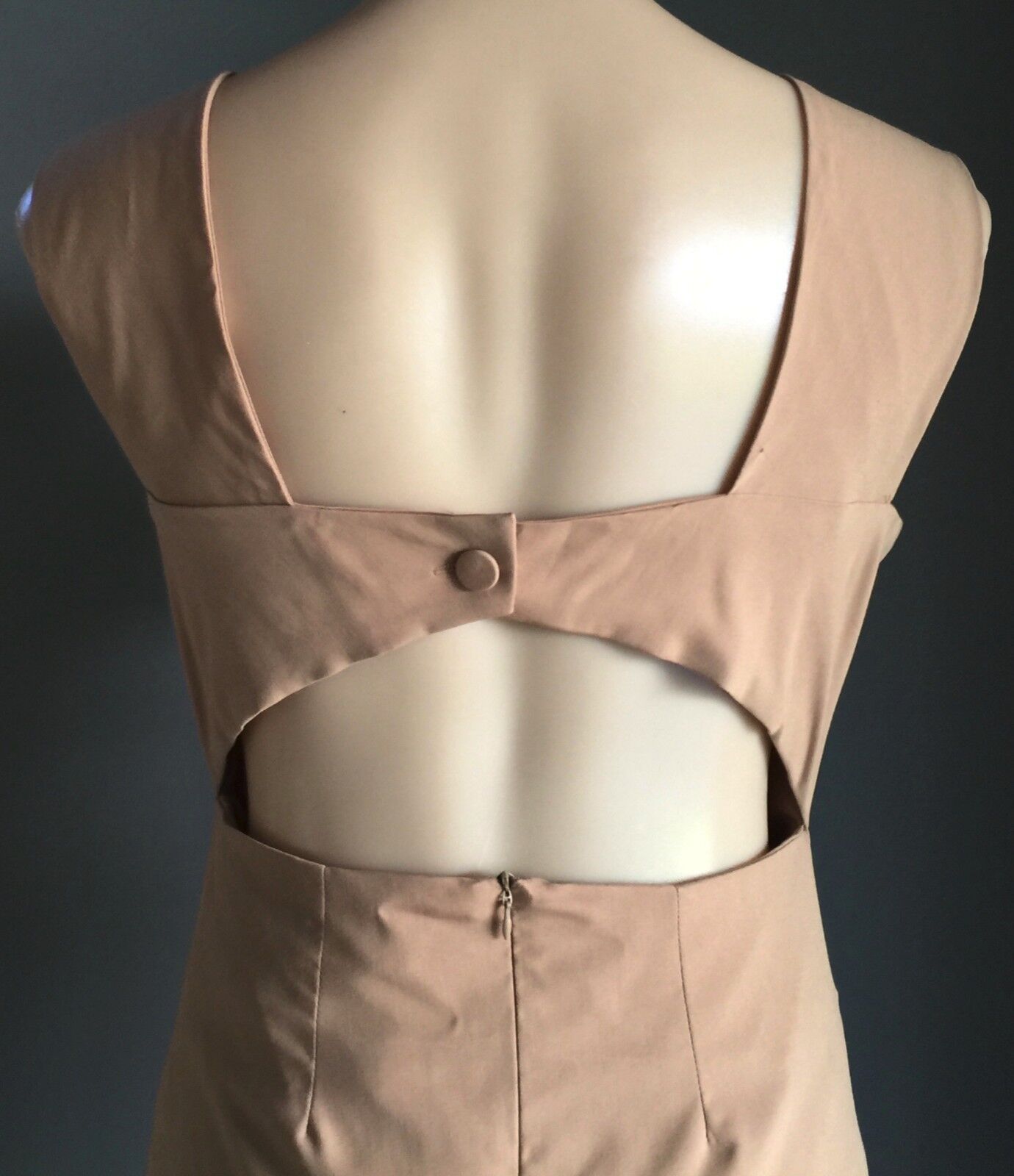 MIKA & GALA Bodycon Mini Dress Sassy Tan & Ivory Sleeveless Stretch Size 12 NEW