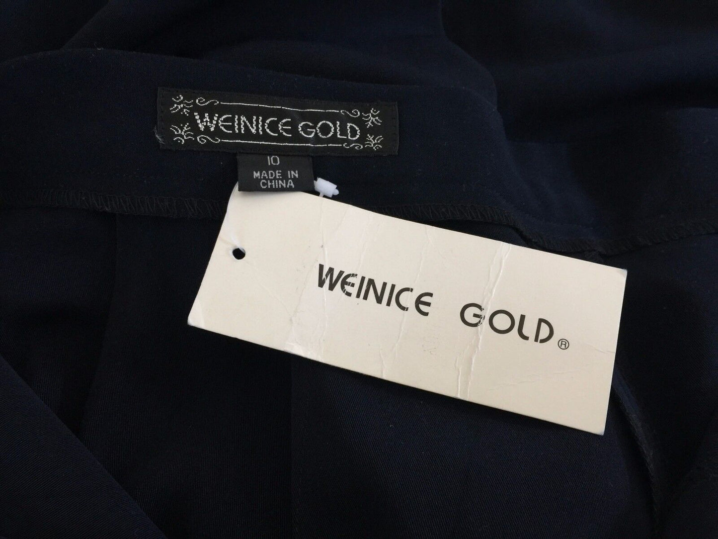WEINICE GOLD Navy Blue Pegged Pants Trousers Pants Size 10 Gorgeous 1990s NEW