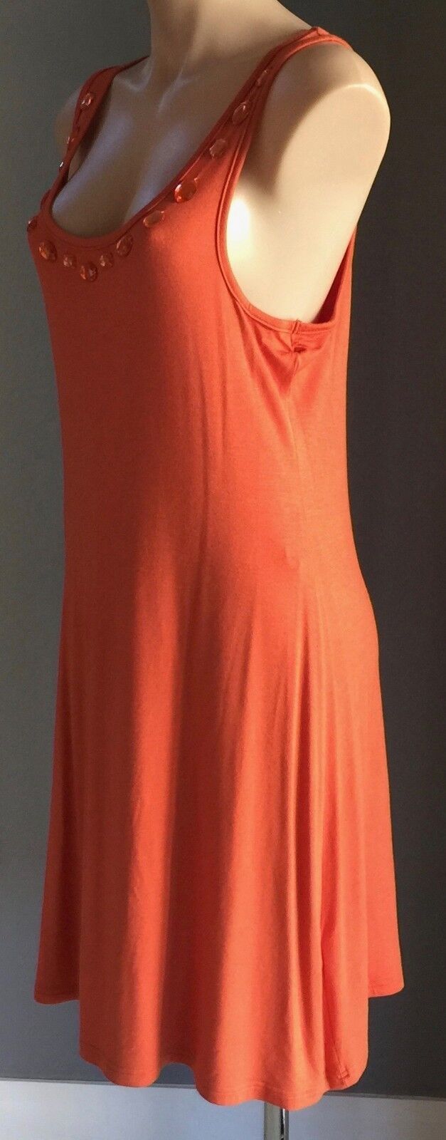 ROSE GIRL Dress Sleeveless Bead Embellished Stretch Jersey Orange Size 12 NEW