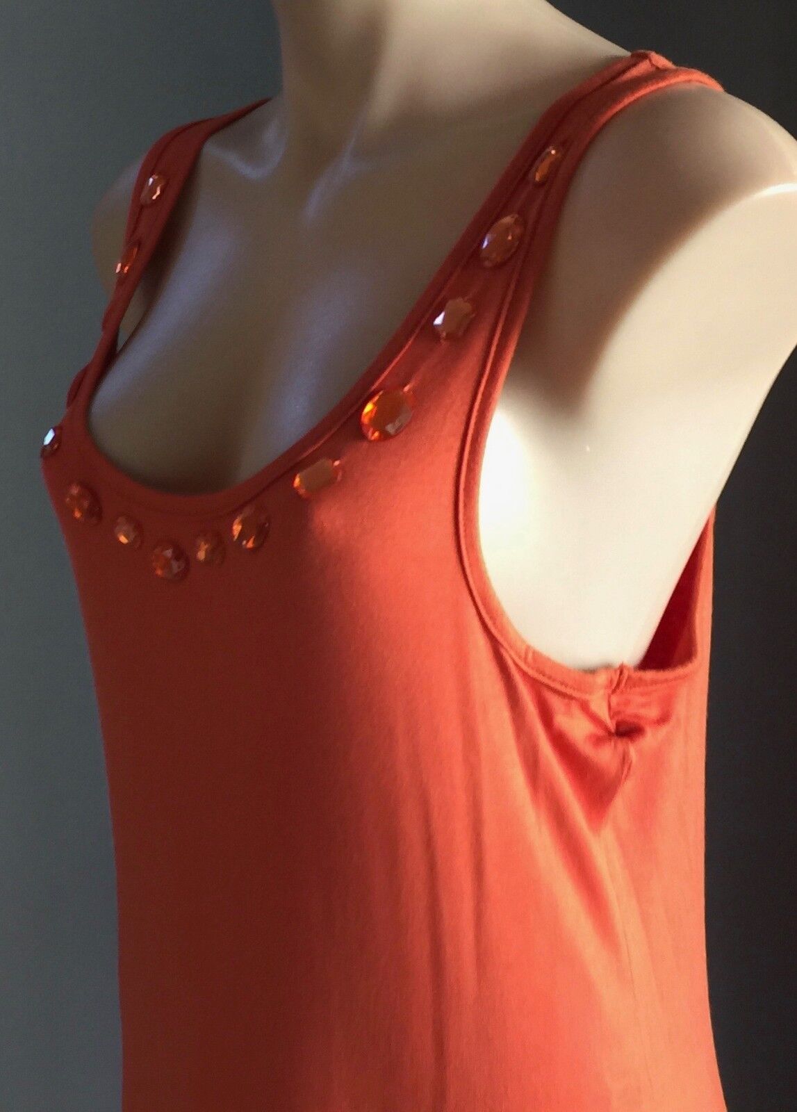 ROSE GIRL Dress Sleeveless Bead Embellished Stretch Jersey Orange Size 12 NEW