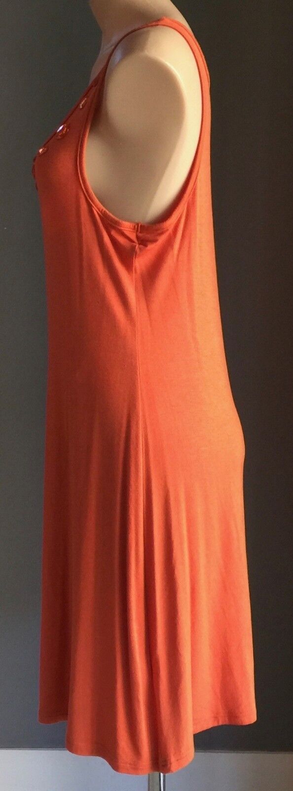 ROSE GIRL Dress Sleeveless Bead Embellished Stretch Jersey Orange Size 12 NEW