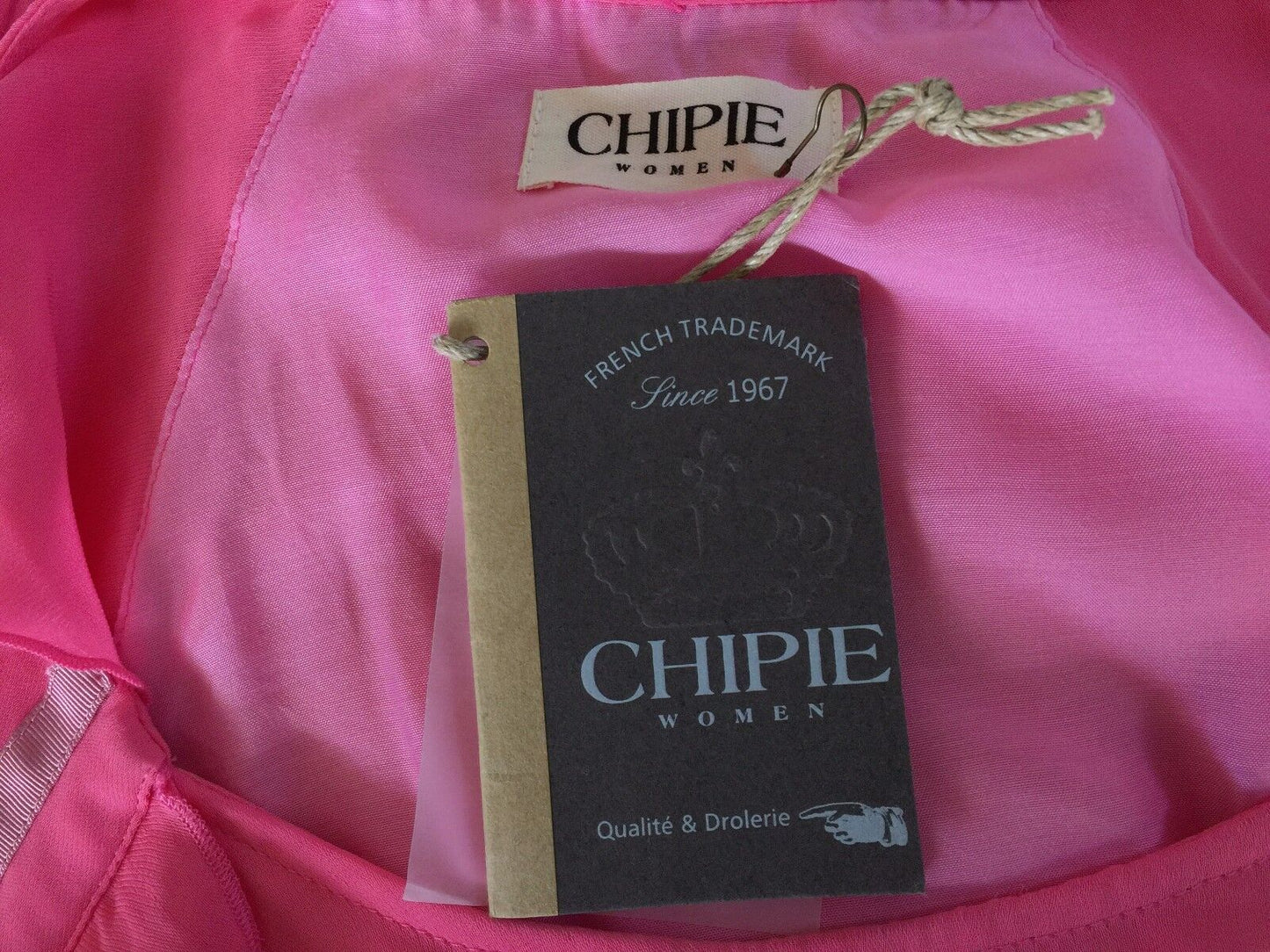 CHIPIE WOMEN Sheath Dress Pink Rose Ruffle Sleeve Tie Waist Size 38 AU 10 NEW