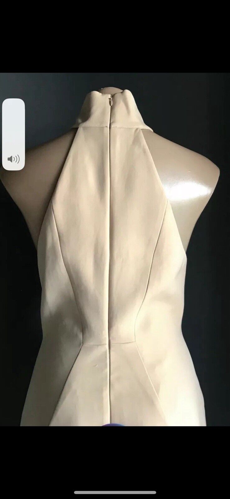 C/MEO COLLECTIVE "Kiss Land" Midi Dress Beige High Neck Races Cocktail Size M 10