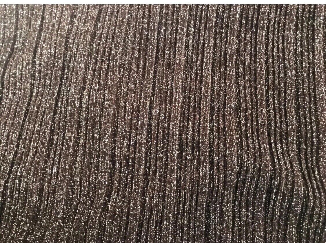 CROSSROADS Top Brown & Silver Metallic Thread 3/4 Bell Sleeve Tie Back Size 8 10