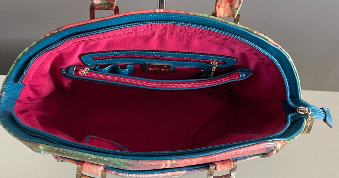 VALENSIY Bowling Style Bag Pretty Venetian Watercolour Print PU/Pleather