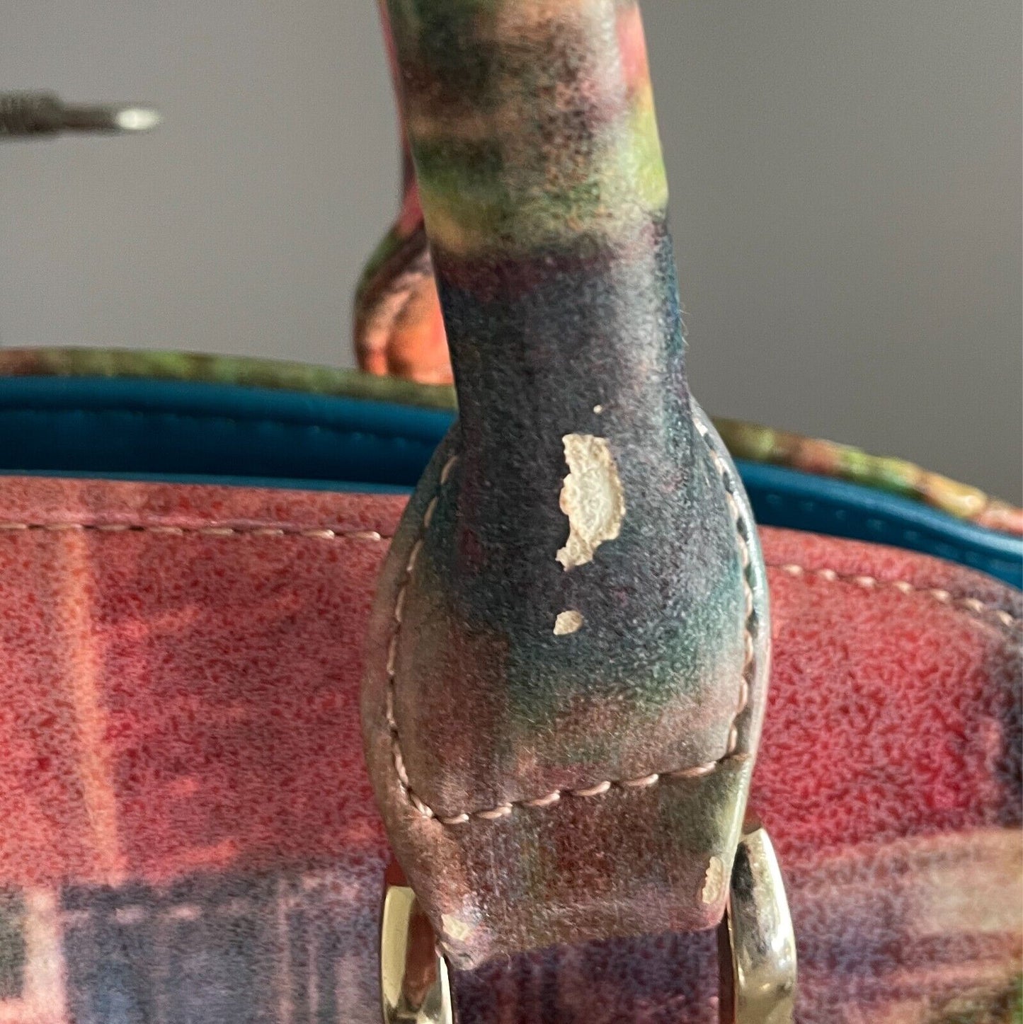 VALENSIY Bowling Style Bag Pretty Venetian Watercolour Print PU/Pleather