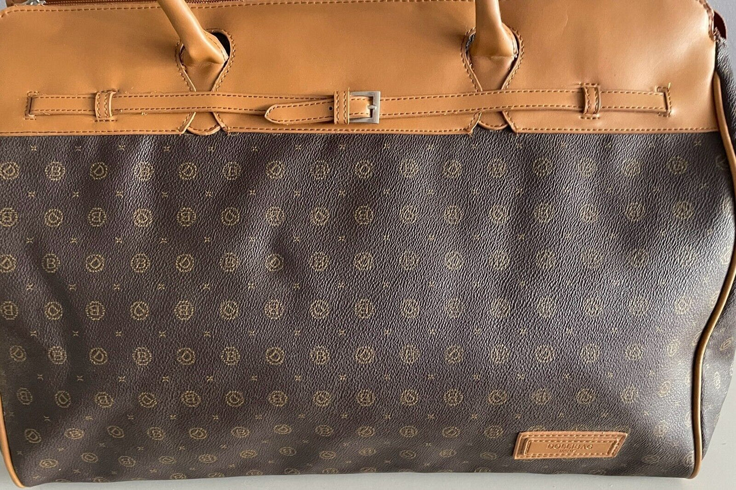 DOLLIBAG PARIS Brown/Tan PVC Monogram Print Large Size Weekend/Overnight Bag