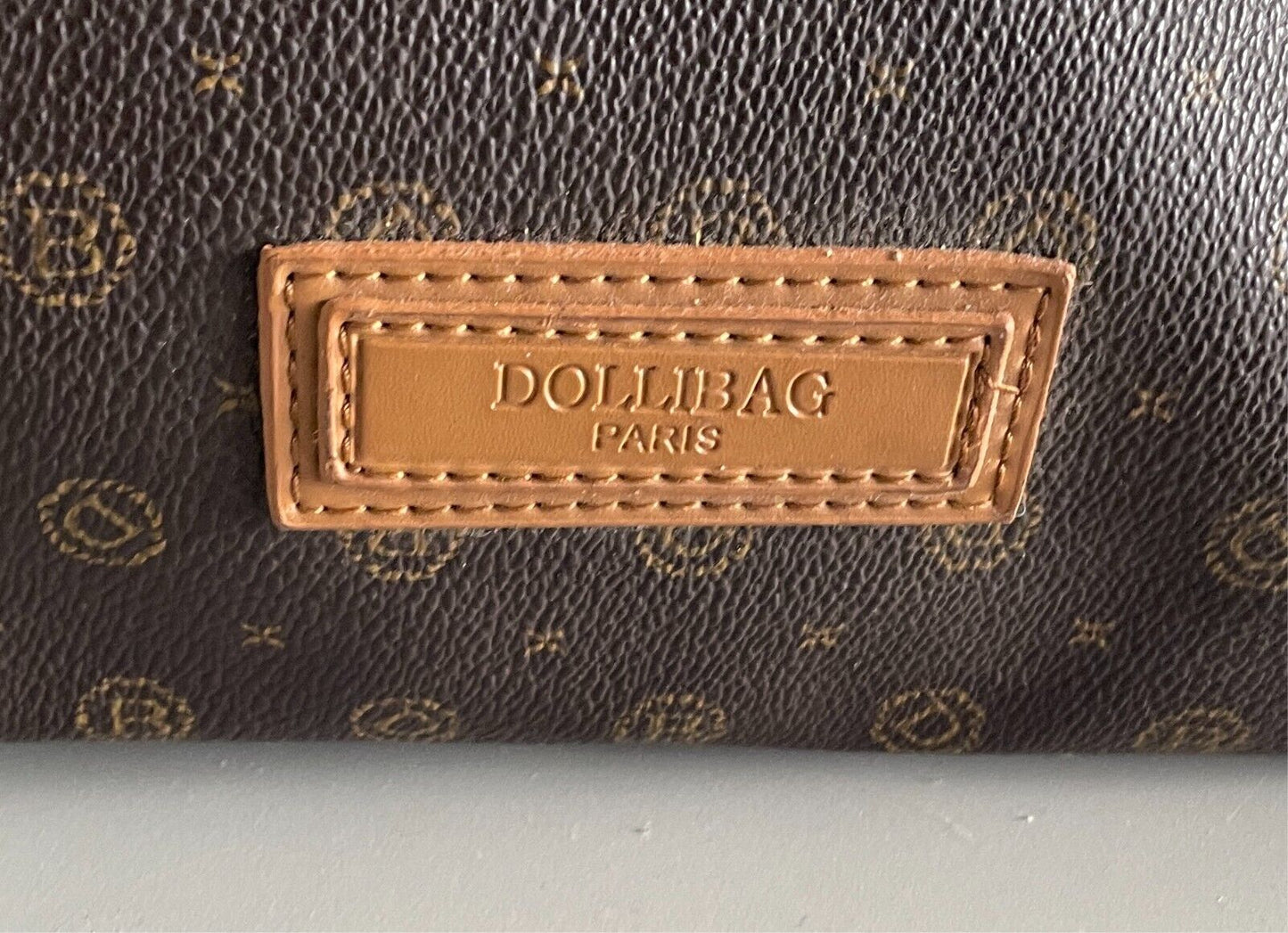DOLLIBAG PARIS Brown/Tan PVC Monogram Print Large Size Weekend/Overnight Bag