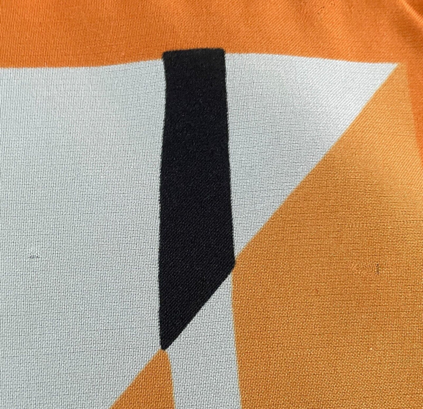 JIM RENOIR Neck Scarf Vintage Orange Yellow Black White Abstract Sq Bright