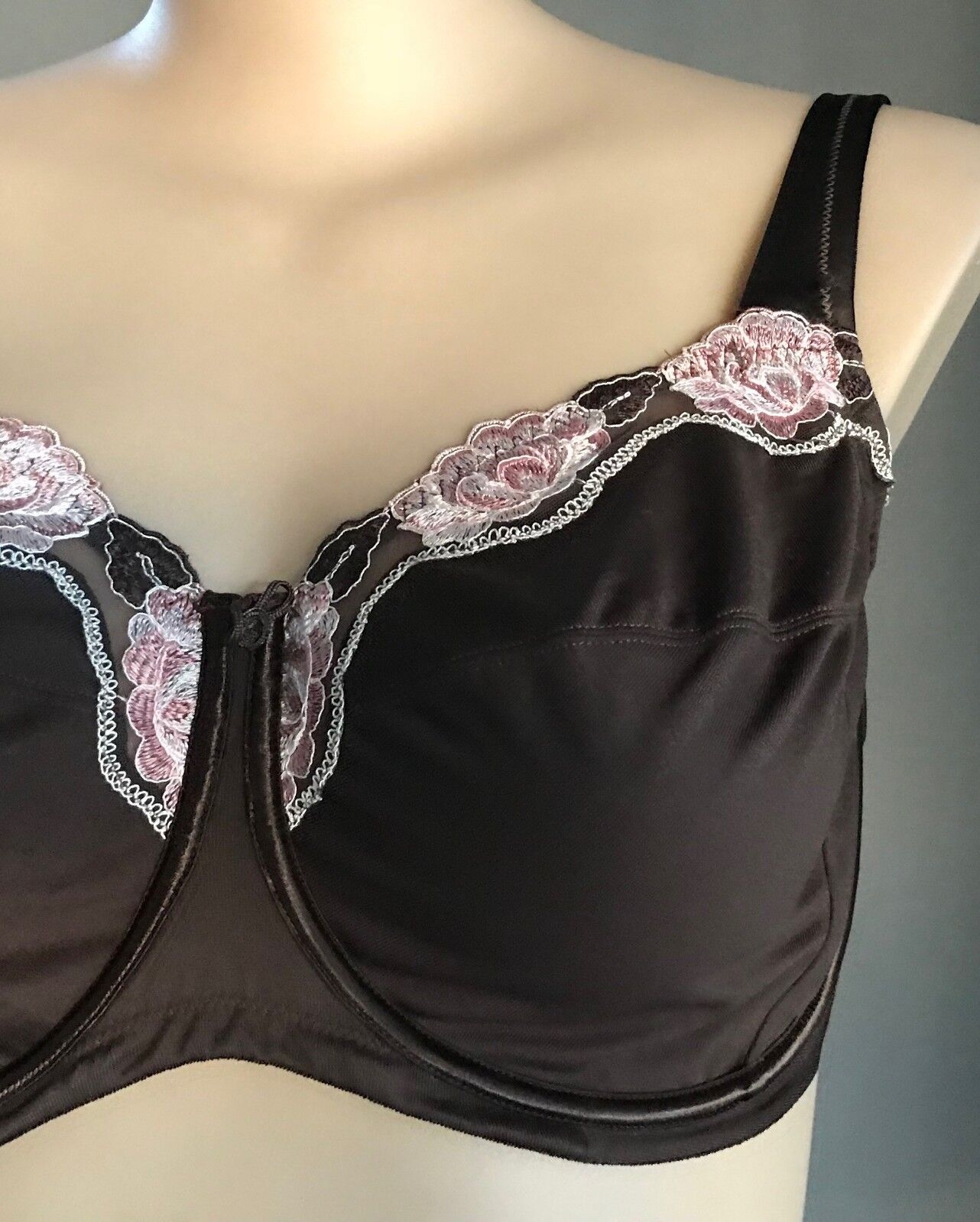 PLAYTEX 18E Bra Brown & Nude Dusty Pink Lace Trim Underwire Bra Y544U NEw