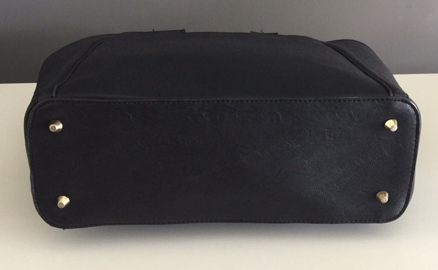 COLETTE Shoulder Bag Black Pleather Tote Large Handbag Straps