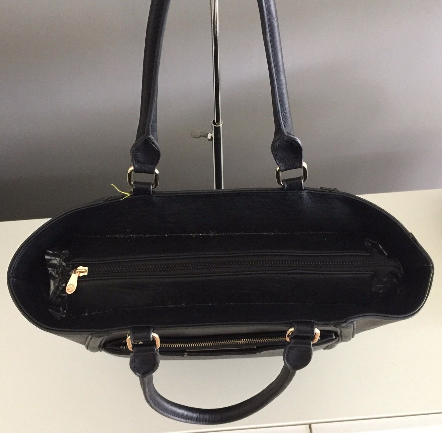 COLETTE Shoulder Bag Black Pleather Tote Large Handbag Straps