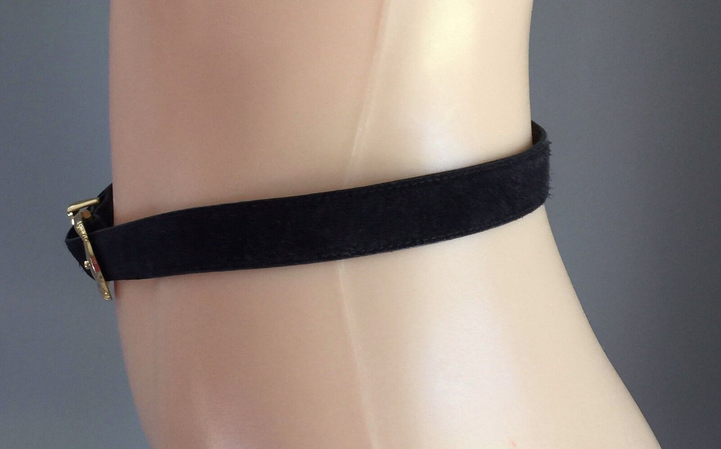 Vintage Ladies Belt TRENT NATHAN 2.8cm Black Suede Leather Size 14