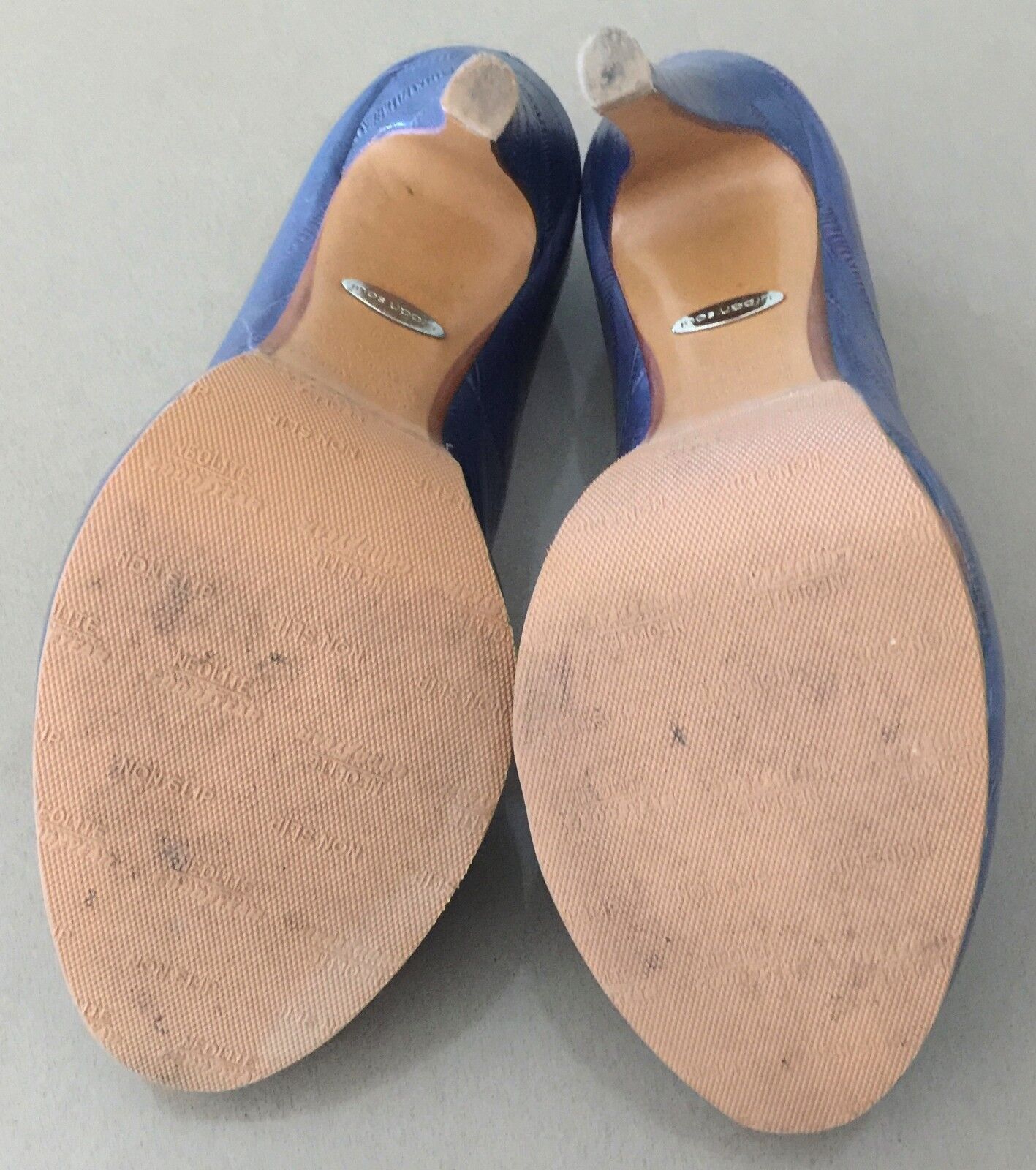 URBAN SOUL "Blue Denim" Peep toe Stiletto Heel Pumps Shoes Ladies Size 38 8