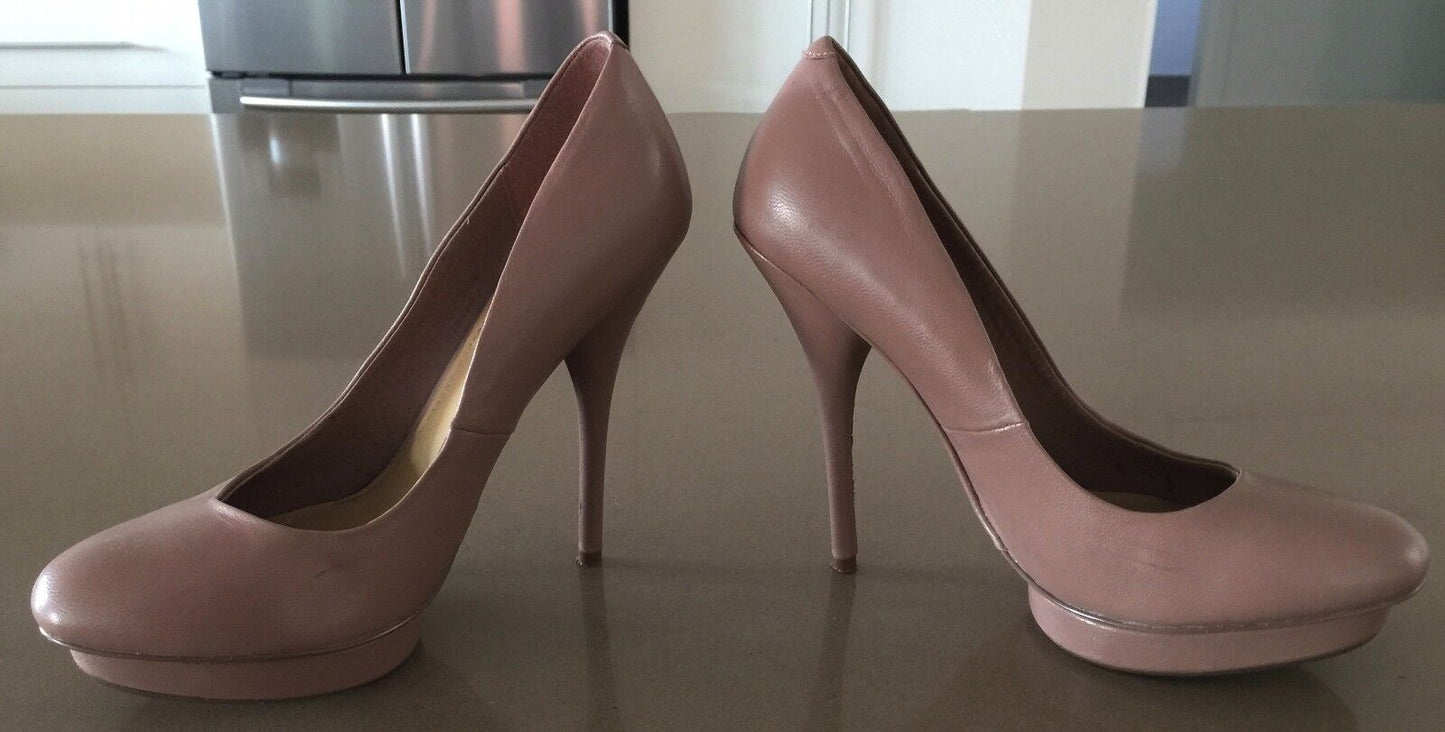 SIREN Stiletto Shoes Blush Pink Leather Pumps 13cm Heels Ladies Size 6.5