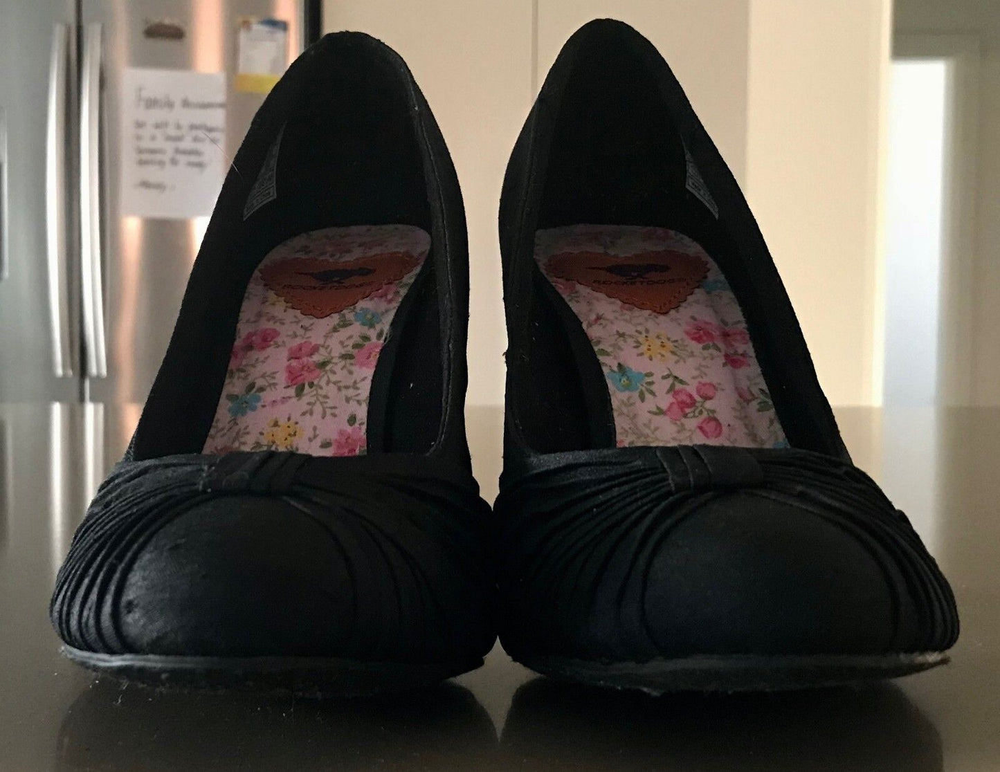 ROCKET DOG High Heel Pumps Black Fabric Upper Shoes Ladies Size 8.5M Stiletto